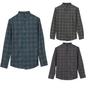 봄 가을 남성 체크 무늬 긴팔 셔츠 남방 남자 간절기 캐주얼 난방 40대 50대