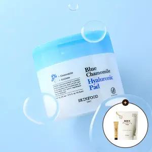 [스킨푸드] [총100매] 블루 캐모마일 히알루로닉 수분겔 패드70매+(증정) 라이스패드30매+로열허니크림15ml