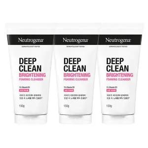 뉴트로지나 NEW 딥클린 브라이트닝 포밍 클렌저, 150g, 3개 + 증정(뉴트로지나 인텐스 시카 에멀젼 15ml)