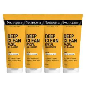 뉴트로지나 NEW 딥클린 훼이셜 클렌저, 100g, 4개 + 증정(시카에멀젼 15ml, 1개)