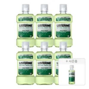 리스테린 그린티 마일드, 250ml, 6개 + 증정(그린티 마일드, 100ml, 1개)