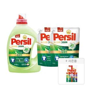퍼실 엑스퍼트 그린파워 드럼/일반 겸용 액체세제 2.65L, 1개+리필 1.8L, 2개+증정(파워젤 라벤더듀얼  파우치 300mL, 1개)