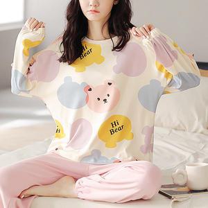 쉬블림로브 (긴팔+긴바지) 여성 캐릭터 홈웨어 파자마 잠옷 세트 GGWD0652