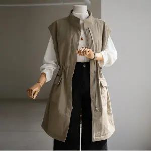 (안나앤플러스) 하이넥 스트링 하프 베스트[베스트DAH46] 빅사이즈