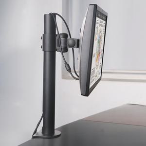 ND-4211C 대형 모니터 책상 거치대, 1단 관절 암, 14-32인치, 무게 10kg 이내, 케이블 기둥 내장, 대형 더블 클램프, 다양한 장축봉 교체 지원, 한글 설치안내서 제공