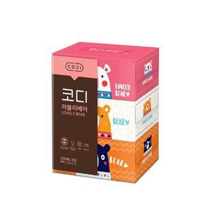 [ViPET]코디 러블리베어 미용티슈 230매 3팩