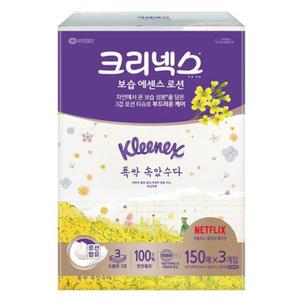 유한킴벌리 크리넥스 보습 에센스 로션 150매 3개 1팩