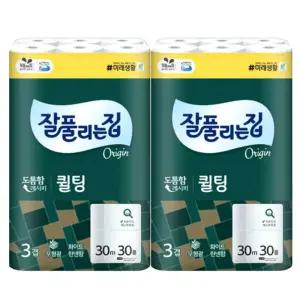 미래생활 잘풀리는집 더도톰한 퀼팅 3겹 30m 30롤 x 2팩 화장지/휴지