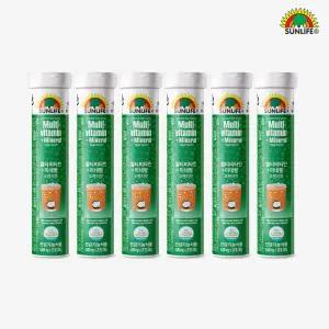[백화점입점브랜드] 썬라이프 발포비타민 멀티비타민+미네랄 오렌지 맛 20정 6병