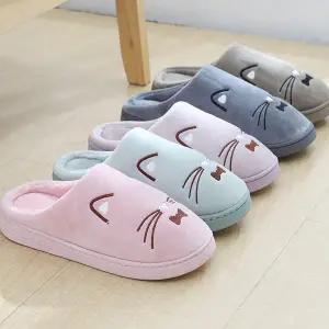 포커스 고양이캐릭터 털실내화 거실화 슬리퍼 겨울실내화