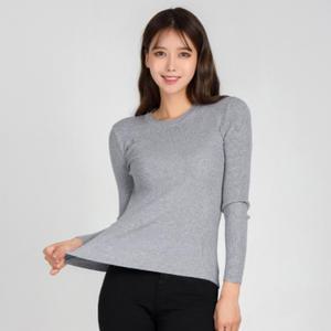 간절기 반폴라 니트 티셔츠 라운드 긴팔티 골지