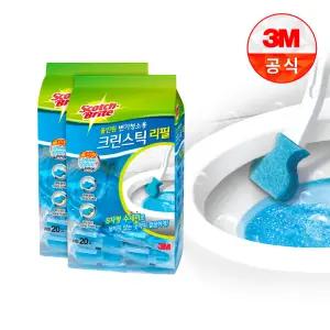 올인원 변기청소 크린스틱 리필 20입 2개(총 40입)