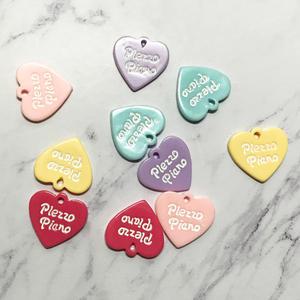 베이비 파스텔 하트팬던트/아크릴 펜던트/파스텔 플리스틱하트 키링재료