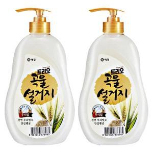 [애경]트리오 곡물 설거지 우리밀 주방세제 용기 750ml X2개