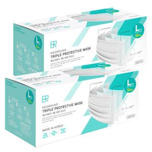 케이엠제약 국산3중 덴탈마스크 일회용 100매(50매+50매)