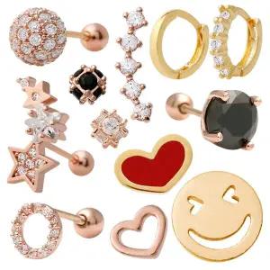 14K 피어싱 아웃컨츠 이너컨츠 트라거스 데일리 금침 귓바퀴 귀걸이