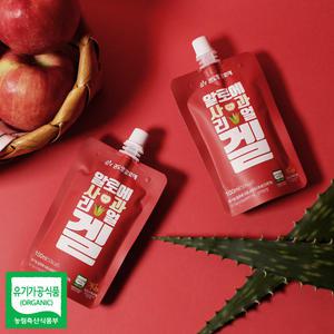 유기농 알로에겔 알로에 사과 리얼 겔 30포(1박스)