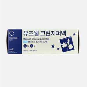 크린랩 유즈웰 크린 지퍼백 (대) 25cm x 30cm 50매
