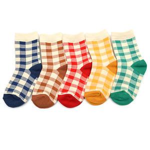 라떼 5족 아동 체크 양말 세트 유아 아기 남아 여아