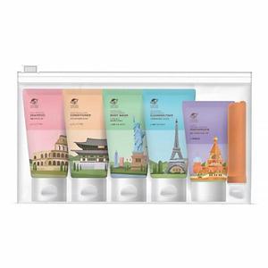 엘지생활건강 여행용 세트 고급 지퍼형 세면도구 샴푸 린스 클렌징폼 바디워시 치약 칫솔