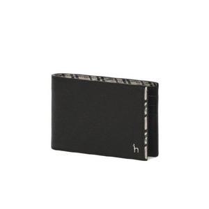[헤지스](광주신세계)[HAZZYS ACC] 블랙 체크배색 소가죽 반지갑 HJWA5E291BK