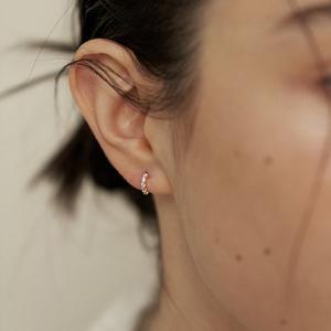 [스테이잼] 14K 초미니 큐빅 링 귀걸이