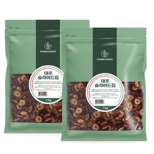 말린 대추 말랭이 마른 건조 씨없는 대추 건대추 슬라이드칩 가족 건강식 간식 1kg 2팩