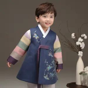 [더예한복] QT188-해율곤색 남아 아동한복