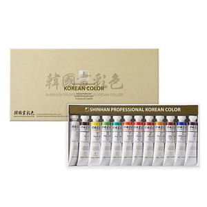 신한 전문가용 한국화 채색 물감 12색 20ml 세트 PRO 화방 미술 준비물 동양화 그리기