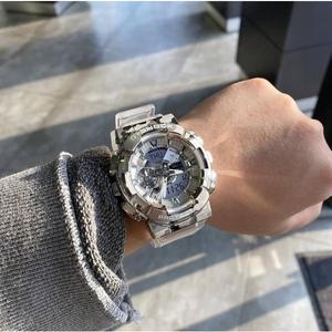 [지샥] 투명 클리어 스켈레톤 전자 군인시계