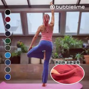 [버블라임]코튼나일론 기본 부츠컷 나팔바지 레깅스 요가복_A07 네이비