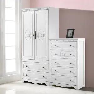 미자크 로맨틱 옷장+서랍장세트 / 장농 장롱 드레스룸 이불장 틈새옷장 원룸 옷장서랍세트 1600 2000