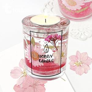 [오피스스쿨] 압화로 젤양초 만들기 1인세트 DIY 인테리어 캔들소품만들기