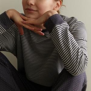 라페어 '뽀송이' 더블 위브 스트라이프 홈웨어 - 차콜 LNSGK558-CH