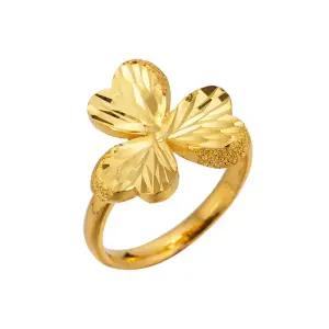 [한국금다이아몬드] 여자 순금 반지 쓰리 하트 크로바 24K 7.5g 애끼 검지