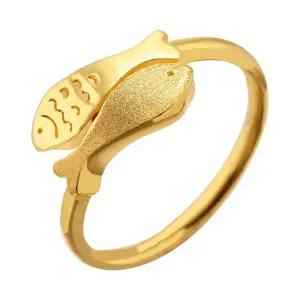 [한국금다이아몬드] 여자 순금 반지 쌍둥이 물고기 24K 3.75g 애끼 검지