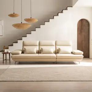 플랫 4인 스윙 전체 천연가죽 소파