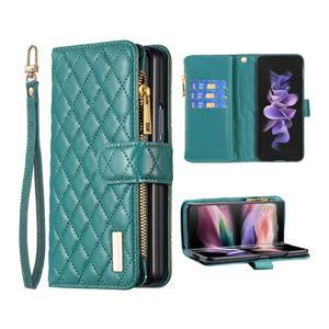 갤럭시Z폴드7 6 5 4 3 제트지 퀄팅 엠보싱 가죽 지퍼형 카드수납 지갑 핸드폰 케이스