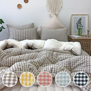 깅엄 체크 워싱 광목 극세사 한겨울 차렵이불 5colors (SS/Q)