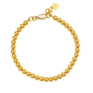 [한국금다이아몬드] 여자 순금 볼 팔찌 레이어드 24K 7.5g 18K장식