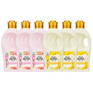 아우라 초고농축 섬유유연제 용기 1L, 윌유메리미, 3개 + 미드나잇골드, 3개