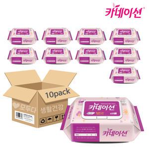 카네이션 엠보싱 물티슈 캡형 빅사이즈 60매 x 10팩