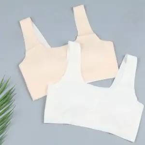 편한 주니어 브라 2매 심리스 아동 스포츠 탑 초등 학생 첫 1단계
