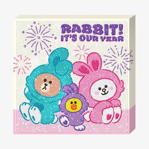DIY 보석십자수 해피래빗 프렌즈 25x25cm 캔버스 비즈