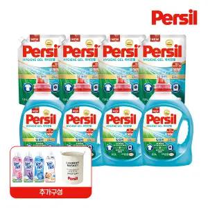 퍼실 NEW 딥클린 하이진젤2.2L*4+1.5L*4+버넬3+세탁바구니 (일반드럼 겸용)
