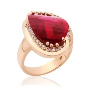 갤러리아 [비앤비골드] 18K 언발 빅스톤 샴페인큐빅 반지 RSS38344