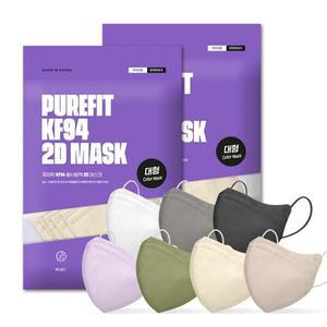 PUREFIT 퓨어핏 KF94 2D 새부리형 황사방역 마스크 대형 화이트 흰색 50매