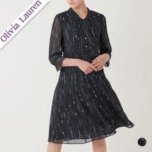 [올리비아로렌][올리비아로렌]타이넥 프린트 원피스 VOBOA3F7211