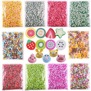 슬라임 비즈 (대용량) 클레이 토핑 데코 슬라이스 과일 동물 파츠 미니어처 재료-모양18종