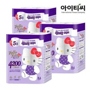 M[헬로키티] 시그니쳐 5겹 프리미엄 화장지 24롤 3팩